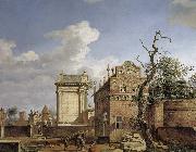 Jan van der Heyden Construction of the Arc de Triomphe oil painting on canvas